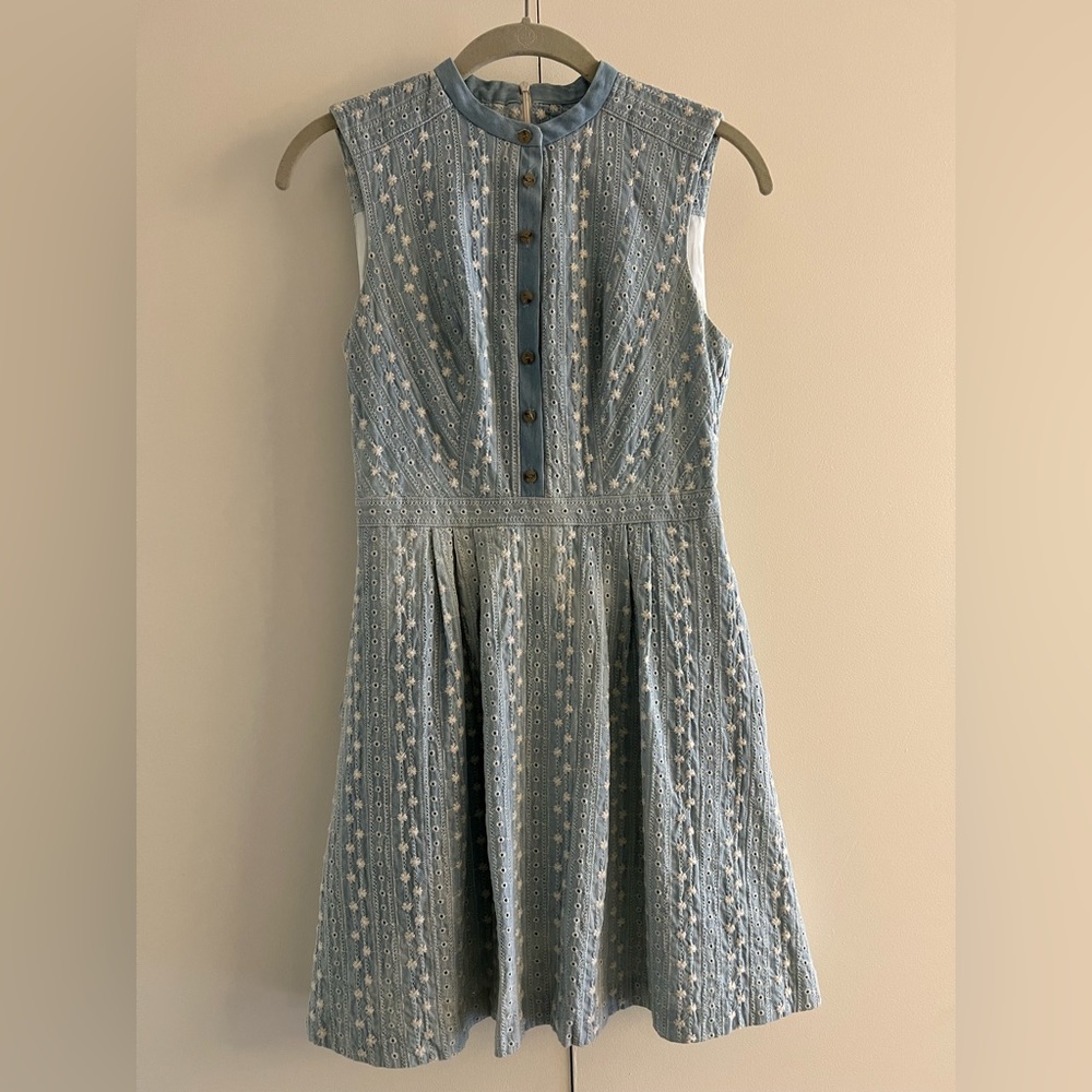 Gal Meets Glam Quinn Dress in Light Denim Blue - Size 0